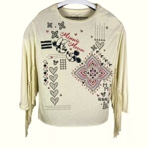 Disney Mickey n Minnie Mouse Western Fringe Long Sleeve Shirt